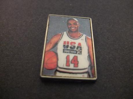 Charles Barkley USA basketbalspeler shirtnummer 14 speler Dream team in 1992 met bal